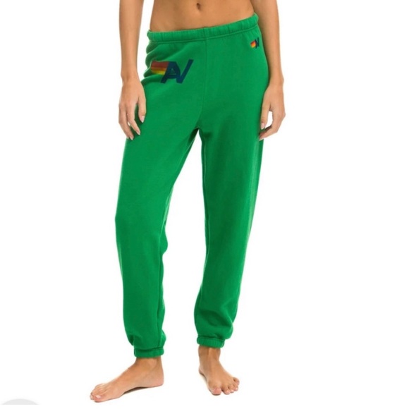 Aviator Nation Kelly Green Logo Sweatpants. Large. Some pilling. - Picture 1 of 10